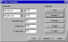 (b) Pipe Calculator